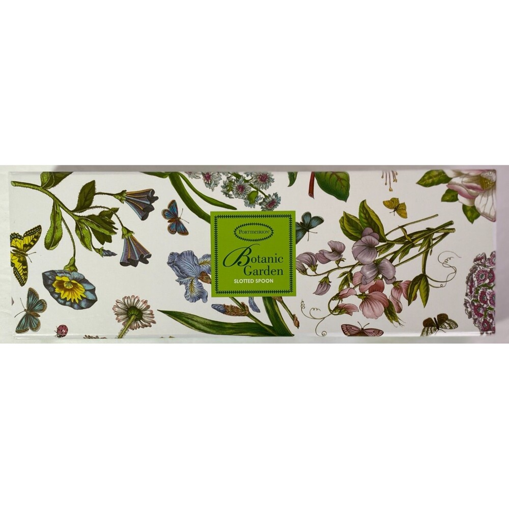 Portmeirion Botanic Garden 10" Slotted Spoon, Stainless Steel & Porcelain Handle